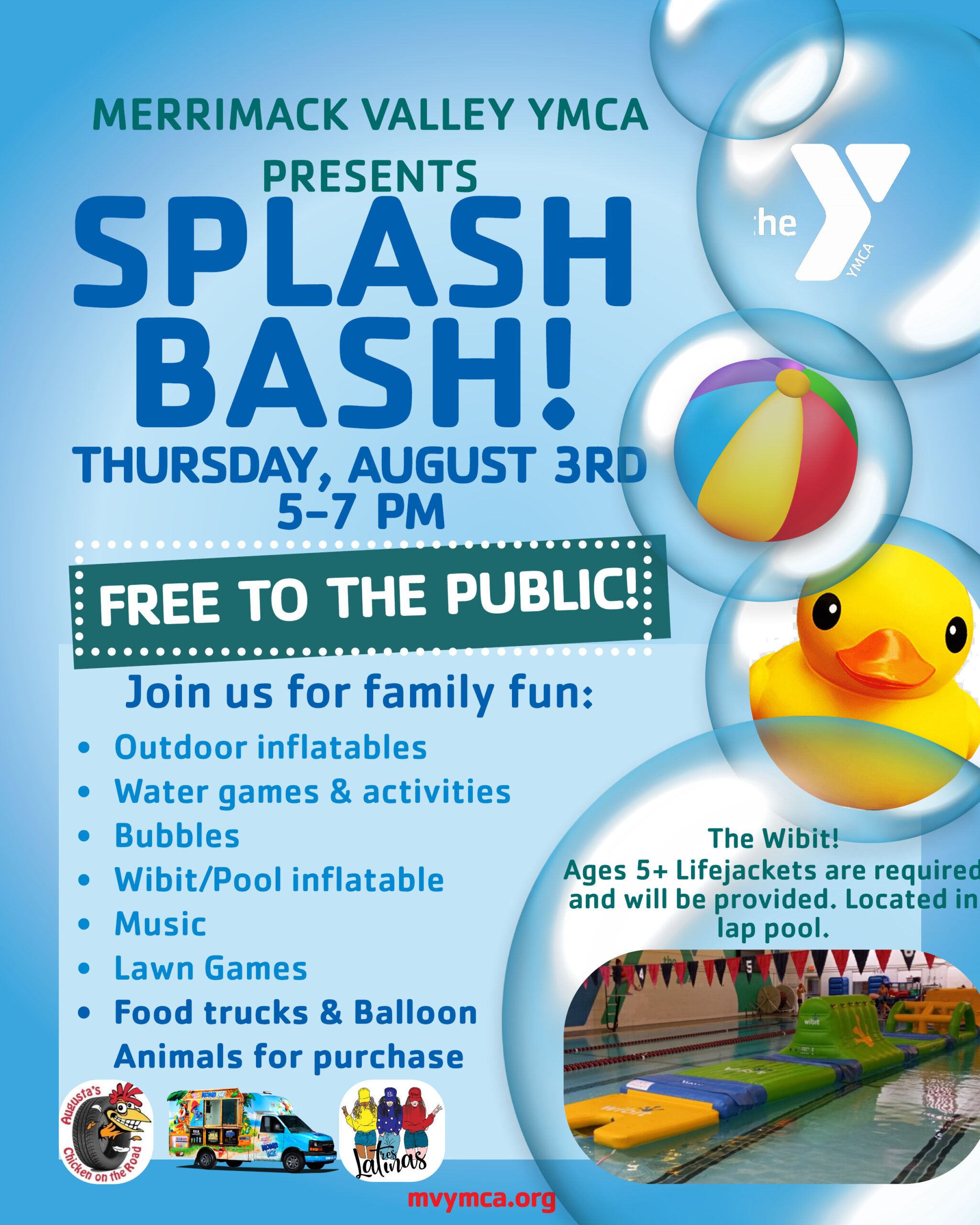 Splash Bash Aug 3rd Merrimack Valley YMCA